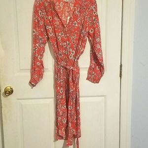 Gap Size M Coral Floral Dress NWT